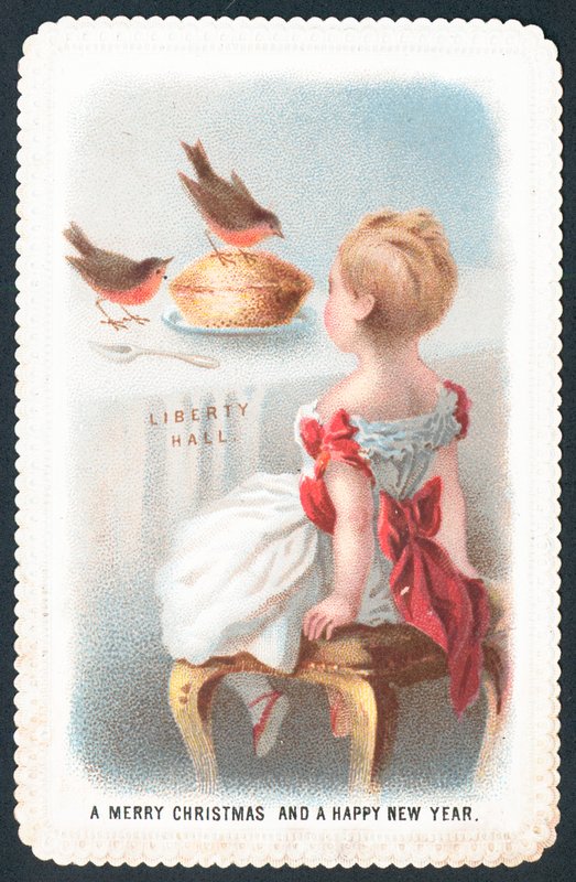 Robins hakker i tærten, julekort af English School
