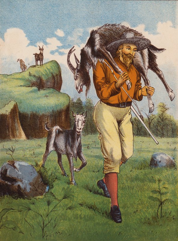Robinson Crusoe (farvelitografi) af English School