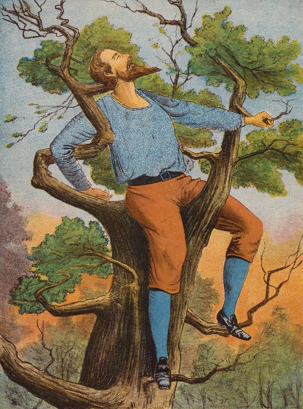 Robinson Crusoe (farvelitografi) af English School