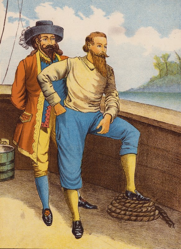 Robinson Crusoe (farvelitografi) af English School