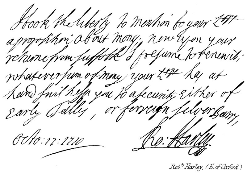 Robt Harley, (E of Oxford) af English School