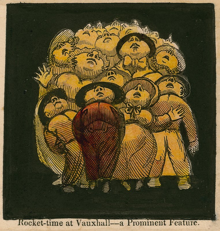Rakettid ved Vauxhall Gardens, London af English School