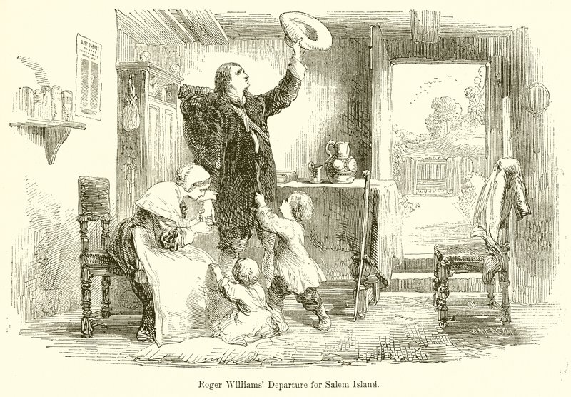 Roger Williams afgang til Salem Island af English School