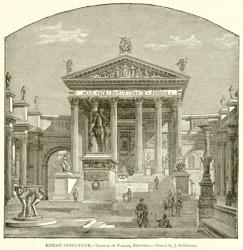 Romersk struktur.--Pallas tempel, restaureret af English School