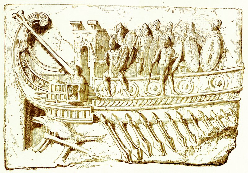Romersk kabys, illustration fra History of Rome af Victor Duruy, udgivet 1884 (digitalt forbedret billede) af English School