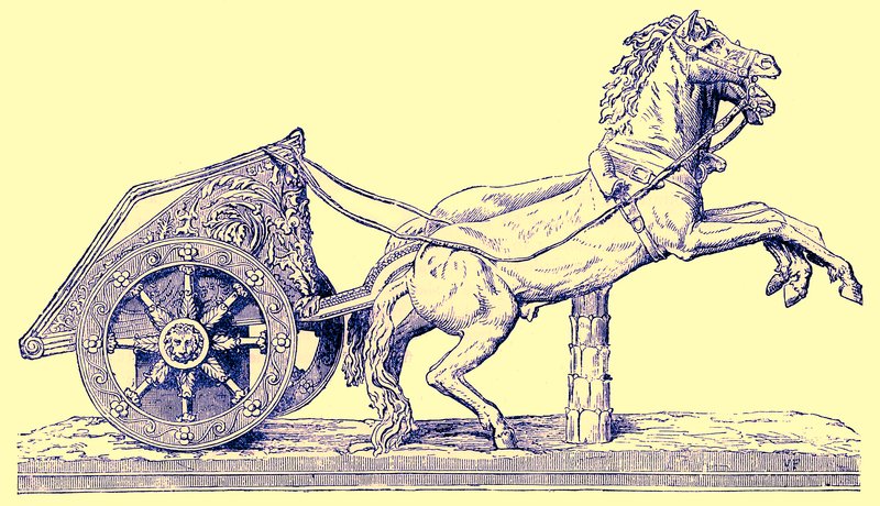 Romersk racervogn, illustration fra Cassells Illustrated Universal History af Edward Ollier, udgivet 1890 (digitalt forbedret billede) af English School