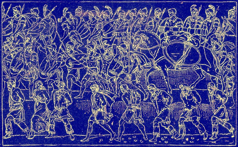 Romerske soldater og barbariske fanger, illustration fra The Illustrated History of the World, udgivet ca. 1880 (digitalt forbedret billede) af English School