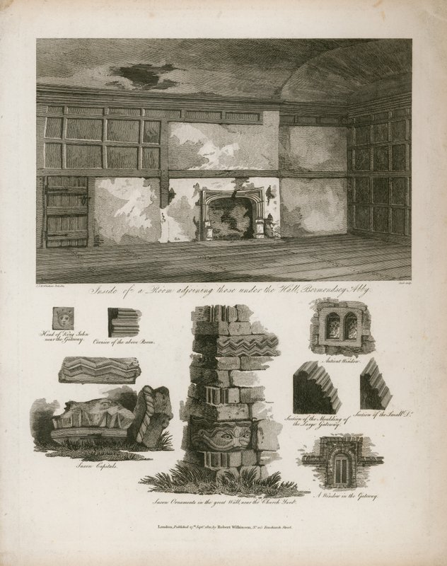 Værelse, der støder op til dem under Hall, Bermondsey Abbey af English School