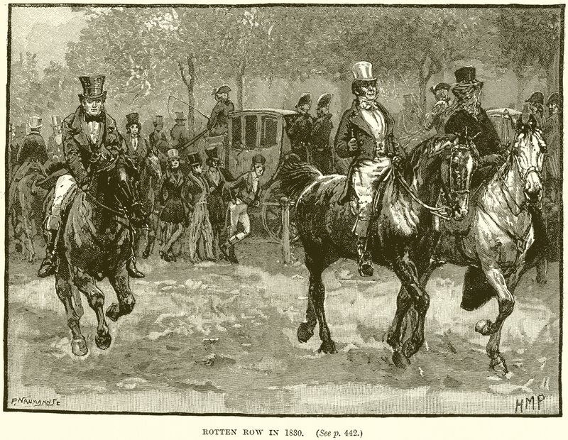 Rotten Row i 1830 af English School