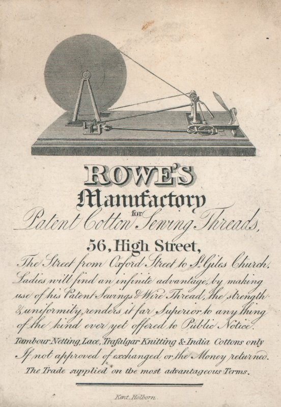 Rowes Manufactory for bomuld og sytråd, 56 High Street, Oxford af English School
