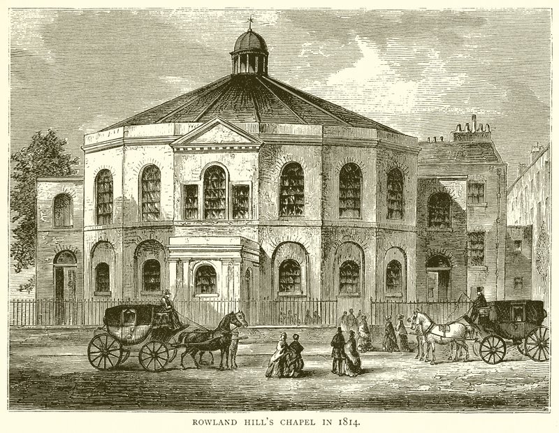 Rowland Hills Chapel i 1814 af English School