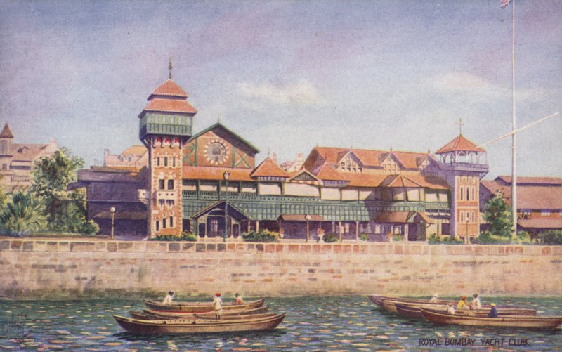 Royal Bombay Yacht Club (farvelitografi) af English School