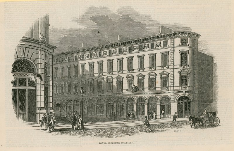 Royal Exchange Buildings, London af English School