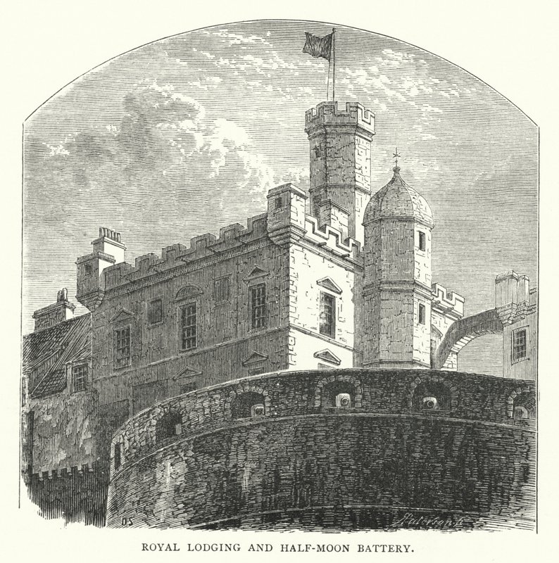 Royal Lodging og Half-Moon Batteri (gravering) af English School