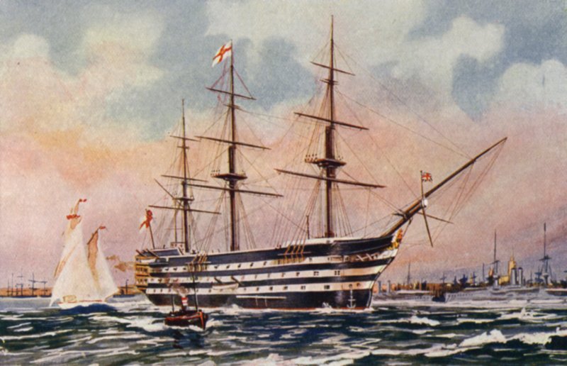 Royal Naval Barracks, Chatham: HMS Victory, Nelsons flagskib ved Trafalgar af English School