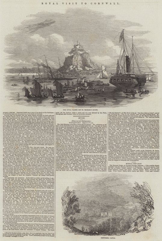 Kongeligt besøg i Cornwall (gravering) af English School