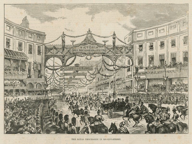 Kongelig procession i Regent Street af English School