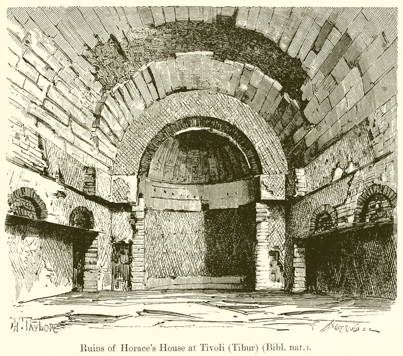 Ruinerne af Horaces-huset i Tivoli (Tibur) (Bibl. nat.) af English School