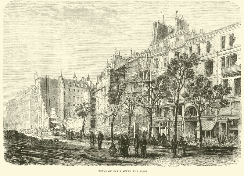 Ruinerne af Paris efter belejringen, april 1871 af English School
