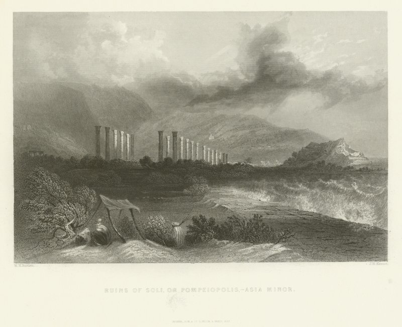 Ruinerne af Soli eller Pompeiopolis, Lilleasien, 1837 af English School