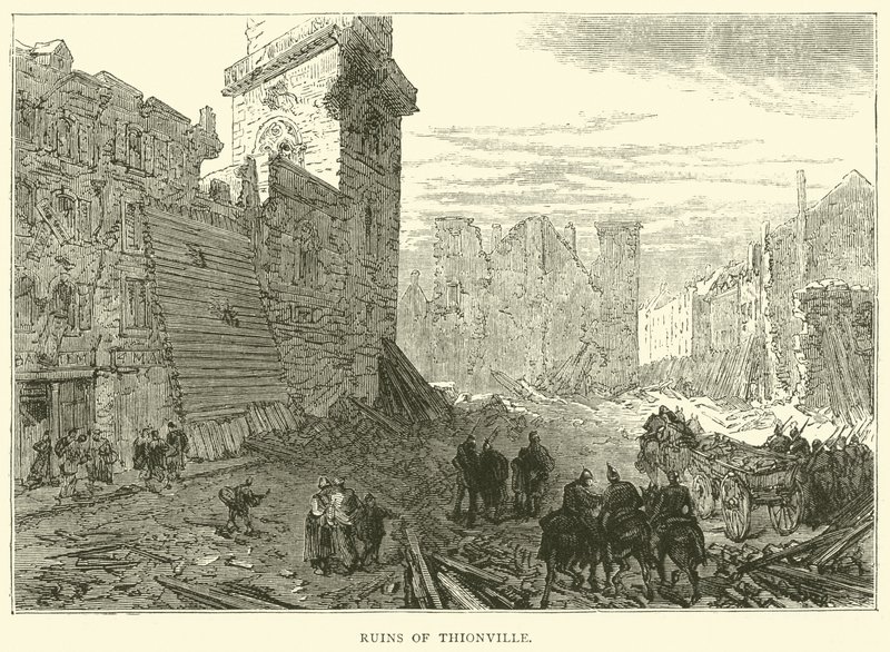 Ruinerne af Thionville, december 1870 af English School