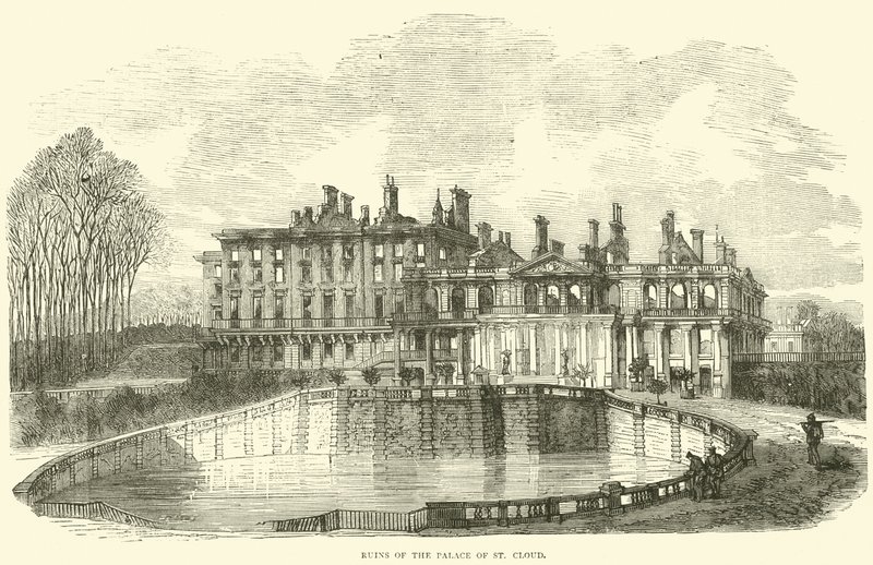 Ruinerne af Palace of St Cloud, oktober 1870 af English School