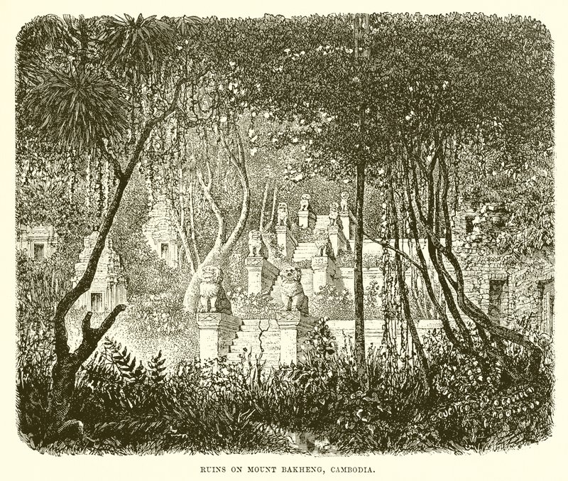 Ruiner på Mount Bakheng, Cambodja af English School