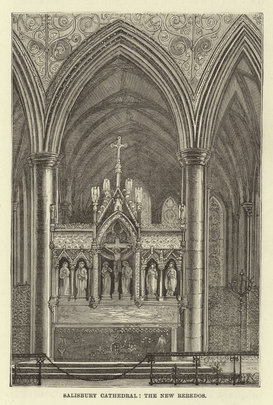 Salisbury Cathedral, de nye reredos af English School