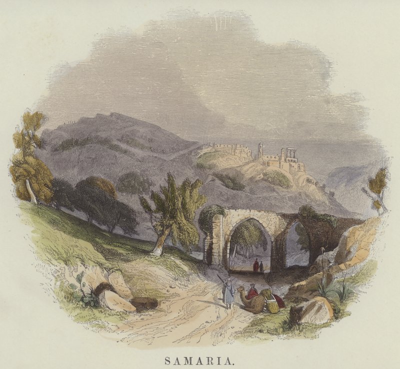 Samaria (farvet gravering) af English School