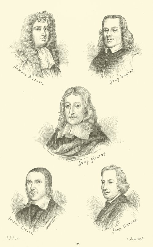 Samuel Butler, John Bunyan, John Milton, Jeremy Taylor, John Dryden af English School