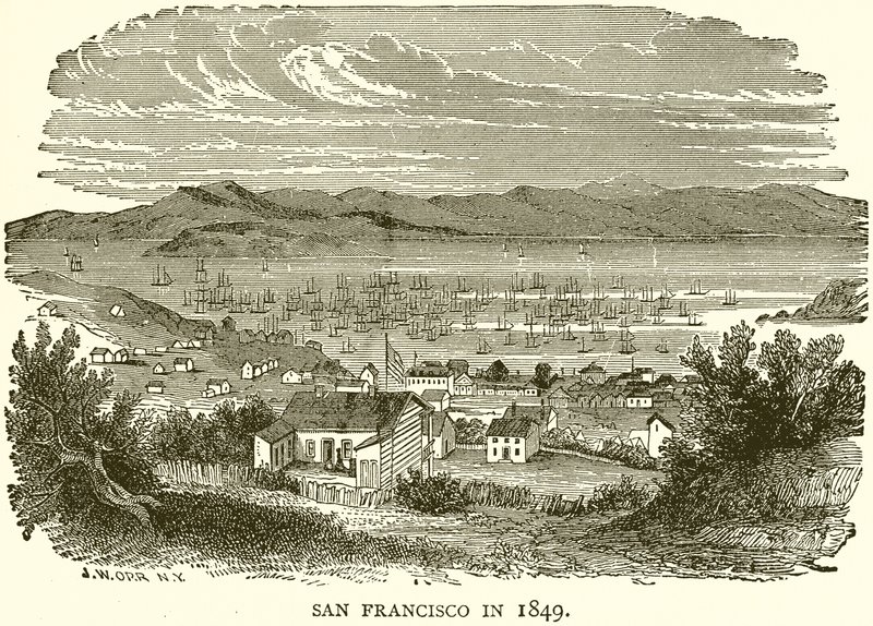 San Francisco i 1849 af English School