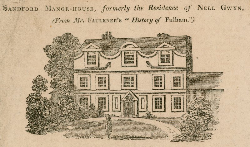 Sandford Manor House, Fulham, London, tidligere bolig for Nell Gwynne af English School