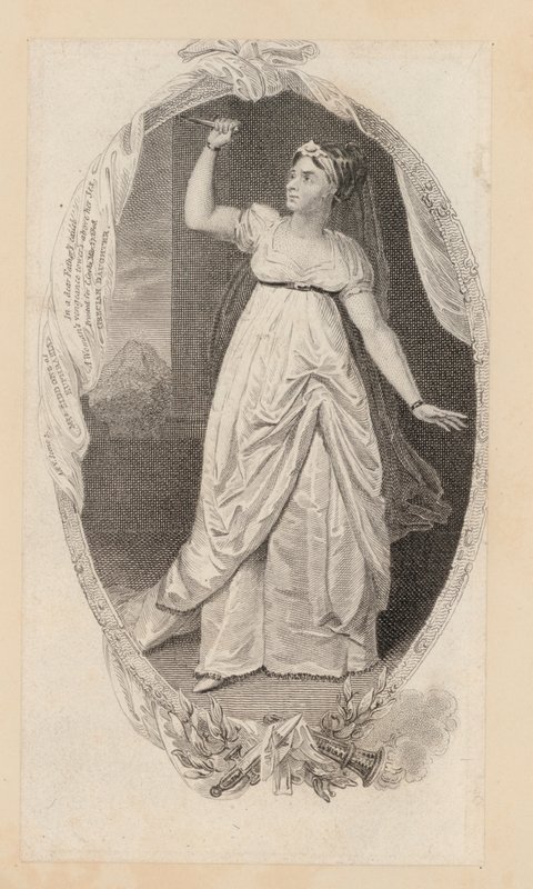 Sarah Siddons, skuespillerinde, som Euphrasia (gravering) af English School