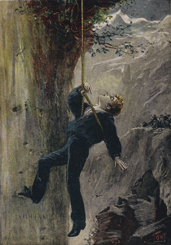 Gemt. Illustration fra The Natural Bridge, eller One Niche the Highest, af Elihu Burritt (farve litho) af English School