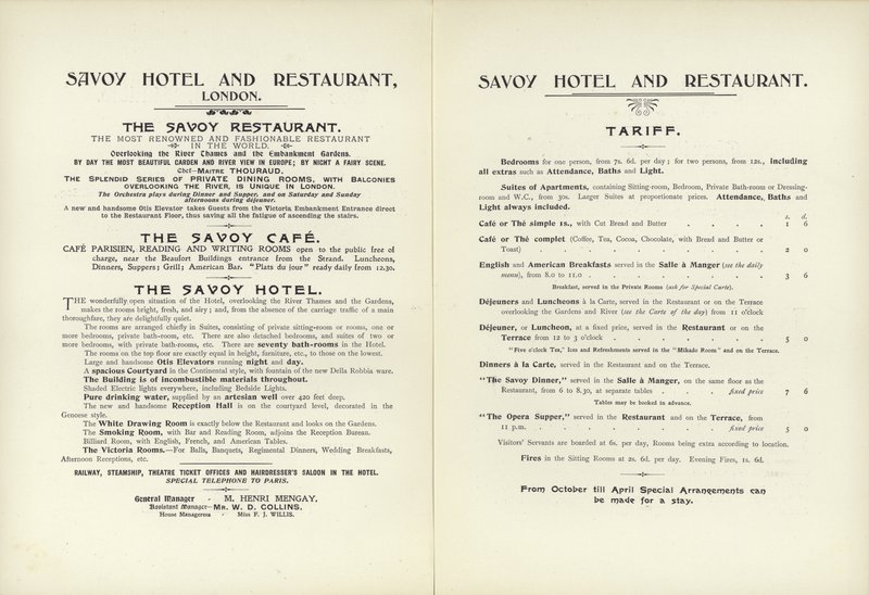 Savoy Hotel takst, 1900 af English School