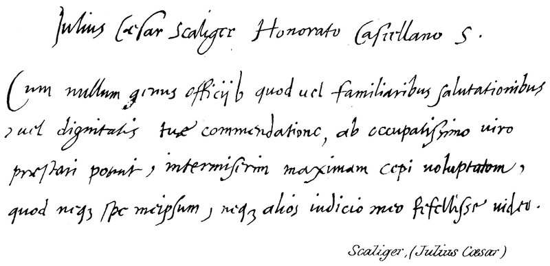 Scaliger, Julius Cæsar af English School