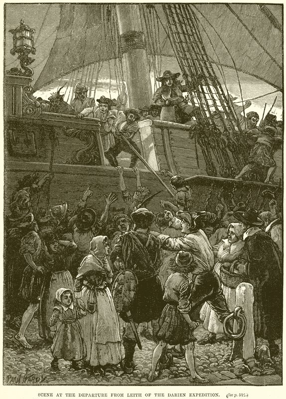 Scene ved Darien-ekspeditionens afgang fra Leith af English School