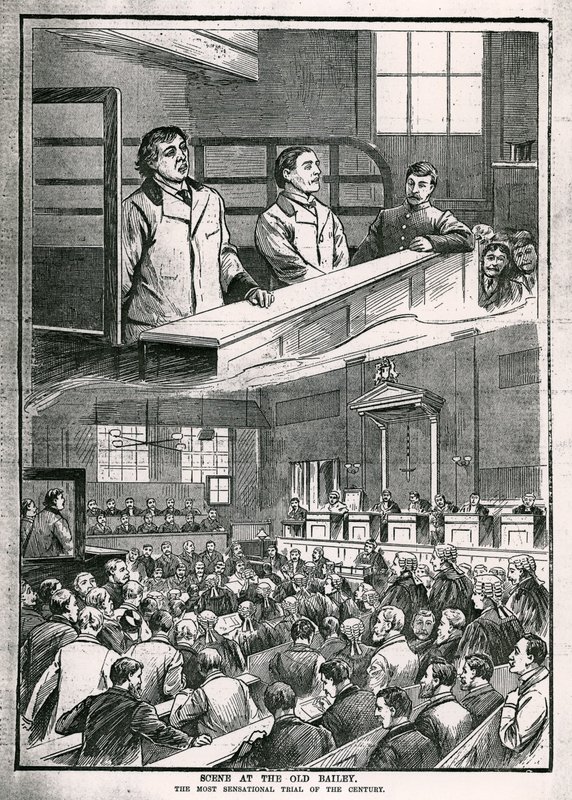 Scene at the Old Bailey: Århundredets mest opsigtsvækkende retssag - Oscar Wilde af English School