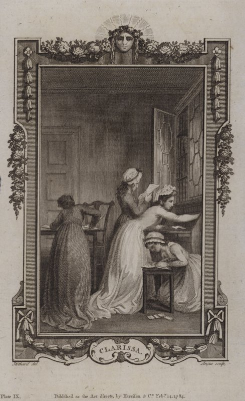 Scene fra Clarissa af Samuel Richardson af English School