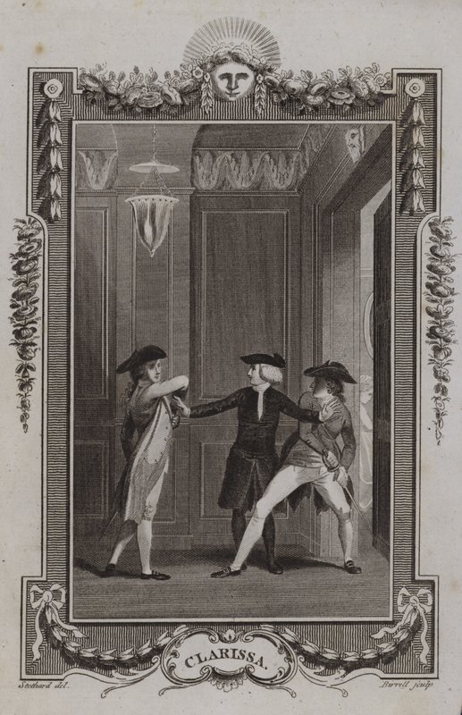 Scene fra Clarissa af Samuel Richardson af English School