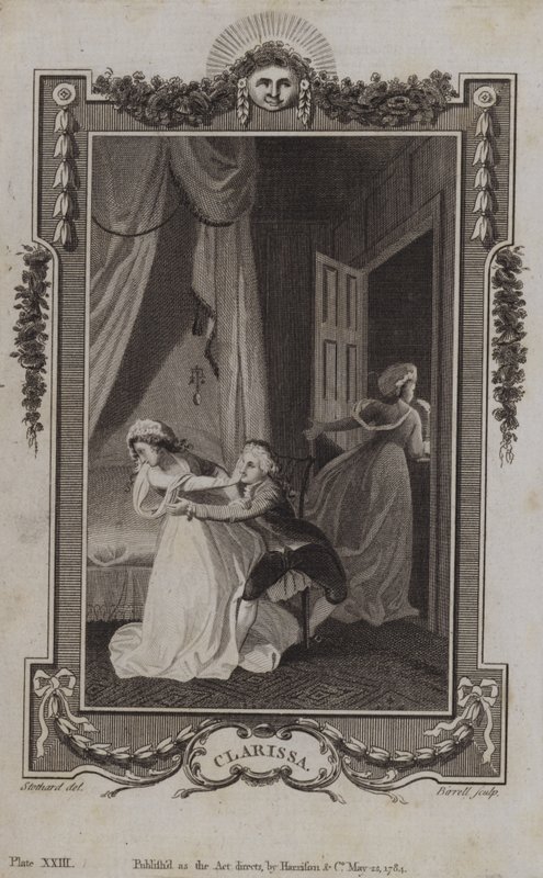 Scene fra Clarissa af Samuel Richardson af English School