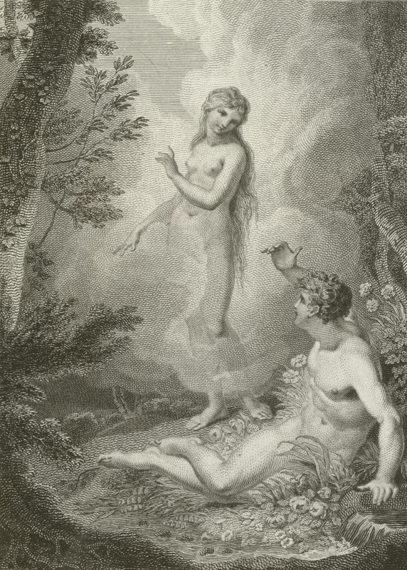Scene fra Paradise Lost, af John Milton af English School
