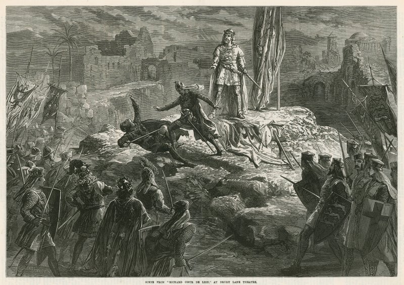 Scene fra Richard Coeur de Lion på Drury Lane Theatre af English School