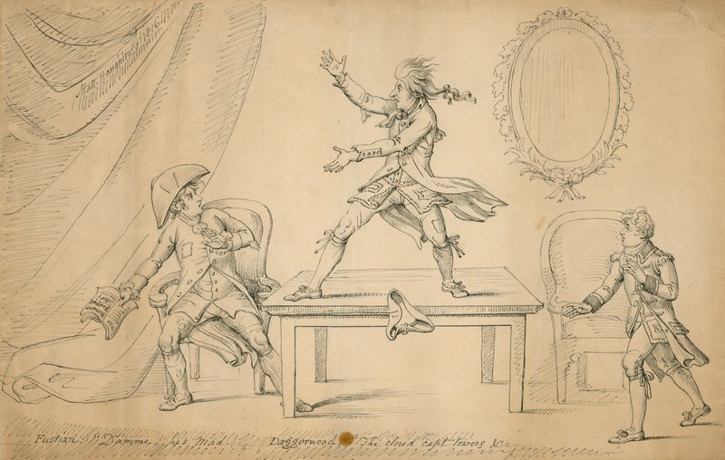 Scene fra Sylvester Daggerwood af George Coleman den yngre af English School
