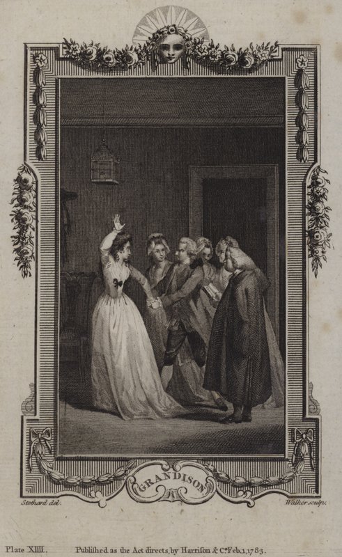 Scene fra The History of Sir Charles Grandison, af Samuel Richardson af English School