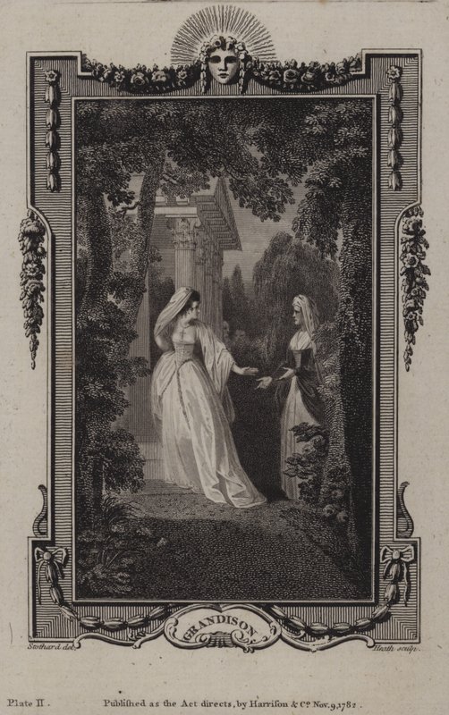 Scene fra The History of Sir Charles Grandison, af Samuel Richardson af English School