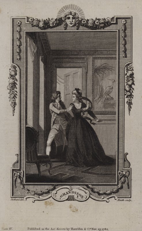 Scene fra The History of Sir Charles Grandison, af Samuel Richardson af English School