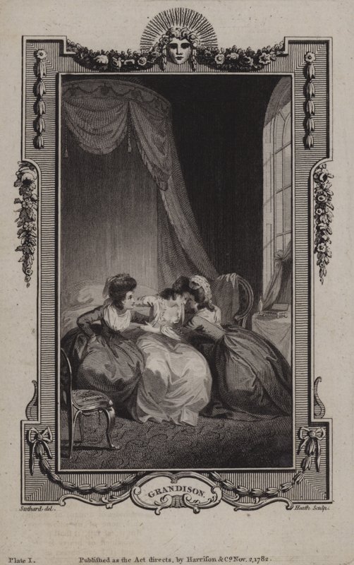 Scene fra The History of Sir Charles Grandison, af Samuel Richardson af English School