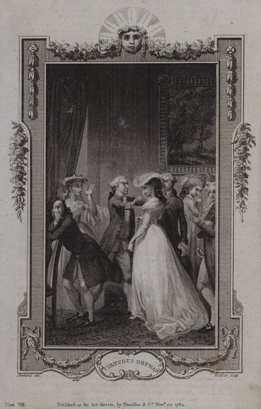 Scene fra The Virtuous Orphan, af Mary Collyer af English School