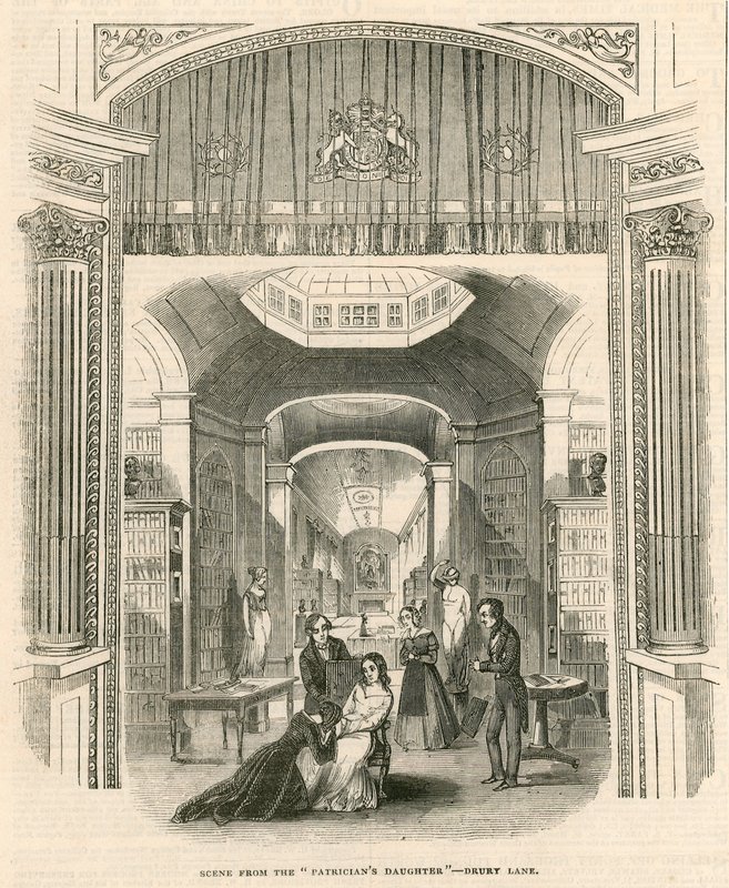 Scene fra stykket The Patricians Daughter, Drury Lane Theatre, London af English School